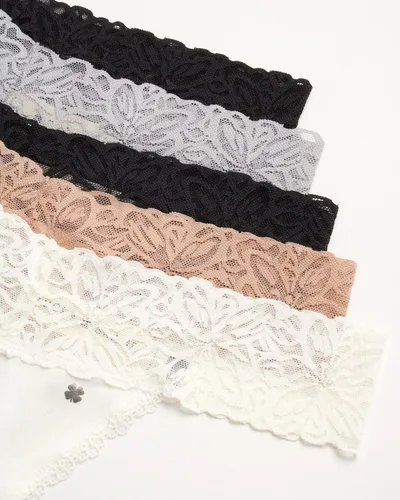Vista 3 de Lucky Brand Women's Underwear - 5 Pack Microfiber Stretch Lace Thong Panties (S-XL)