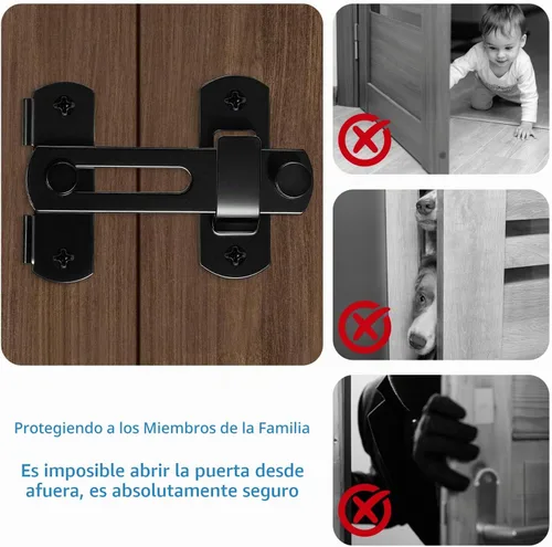 Vista 3 de Pestillo de puerta de granero resistente, cierres de puerta de metal de 4 pulgadas para cercas de madera