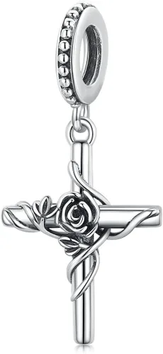 Vista 20 de Abalorios de plata de ley para pulseras, collares, familia para siempre, circonita cúbica, regalo de joyería para mujeres