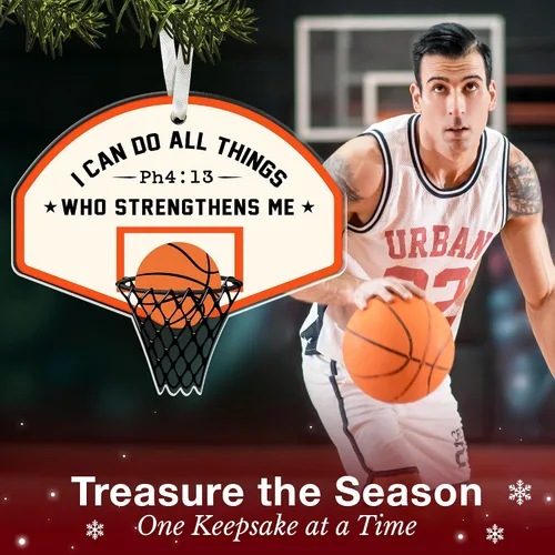 Vista 4 de Adorno de baloncesto, perfecto para árbol de Navidad y edición de coleccionista 2025, homenaje único al entrenador de baloncesto, adornos de Navidad