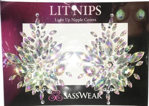Vista 5 de Sasswear - Cubiertas para pezón con brillantina LED
