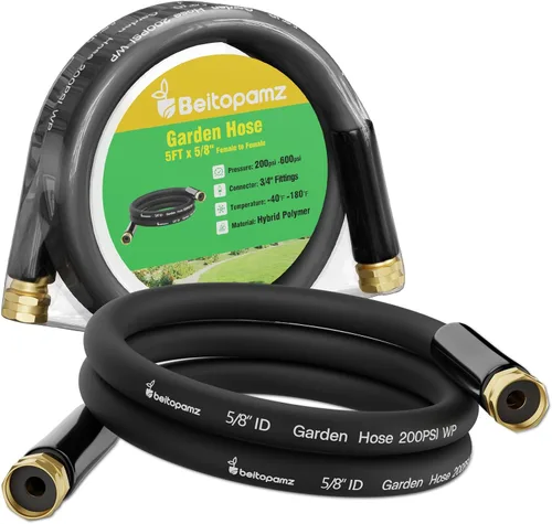 Vista 21 de Beitopamz Manguera de jardín corta de 1 pie x 5/8 pulgadas hembra a hembra, conector extensor de manguera de agua pequeña resistente, conexiones sin