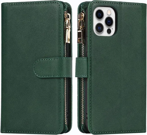 Vista 7 de Funda para iPhone 12 Pro Max para mujer con tarjetero, para iPhone 12 Pro Max, funda cruzada con correa para el hombro, bolsillo con cremallera