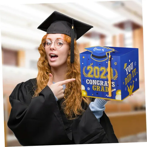 Vista 5 de Caja de tarjetas de graduación 2024 Soporte para tarjetas de felicitaciones, caja de decoración de fiesta de graduación, suministros de celebración