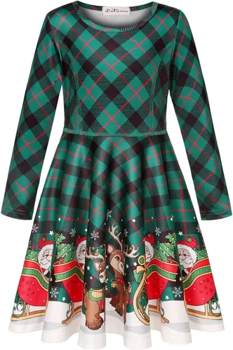 Vista 2 de LaBeca - Vestido sin mangas o de manga larga para niñas, vestidos informales con diseño de unicornio o sirena para niñas pequeñas o grandes