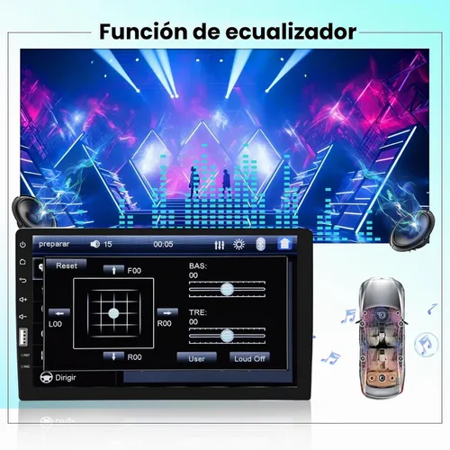 Vista 5 de [Fuluku] Estéreo de coche de 9 "1080P Single DIN con Carplay inalámbrico Android Auto