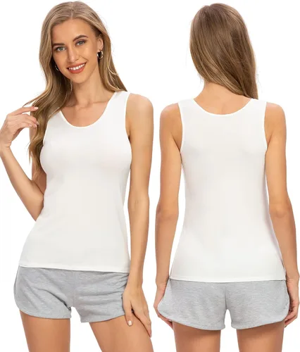 Vista 4 de Air Curvey Camiseta sin mangas elástica para mujer, ajuste delgado, paquete de 2-4