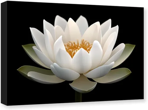 Vista 9 de CXHOSTENT Lienzo Zen para pared, diseño de flor de loto blanco, pintura de spa, meditación, espíritu, baño, yoga, decoración de marco