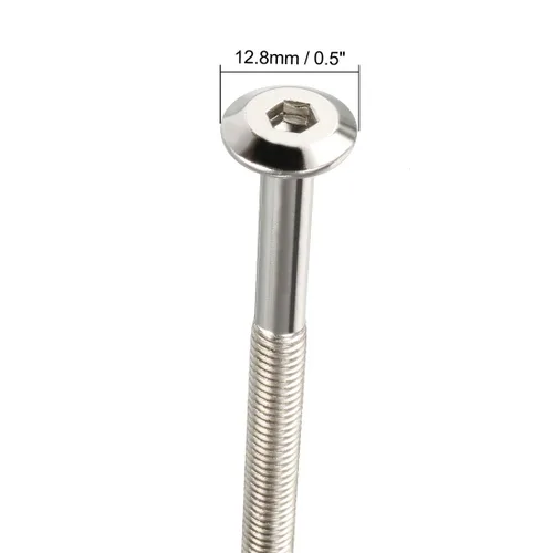 Vista 4 de uxcell Tornillos de muebles M6x80mm Tornillos hexagonales Tornillos de fijación 2.283 in Longitud de rosca 5pcs