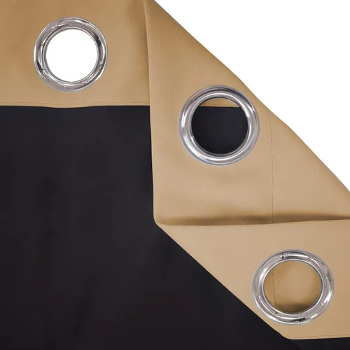 Vista 5 de Cortinas opacas para dormitorio con línea negra, 100 % opacas, con aislamiento térmico, cortinas largas para sala de estar, tratamiento de ventanas