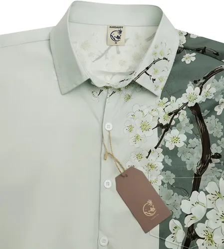 Vista 3 de Hardaddy Men's Vintage Bowling Shirt Short Sleeve Button Down Hawaiian Summer Beach Printed Casual ShirtsZ02