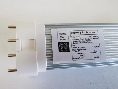 Vista 3 de Paquete de 2 bombillas LED 2G11 con base de 4 pines, Lustale, tubo de luz LED 2G11, repuesto de iluminación fluorescente compacta
