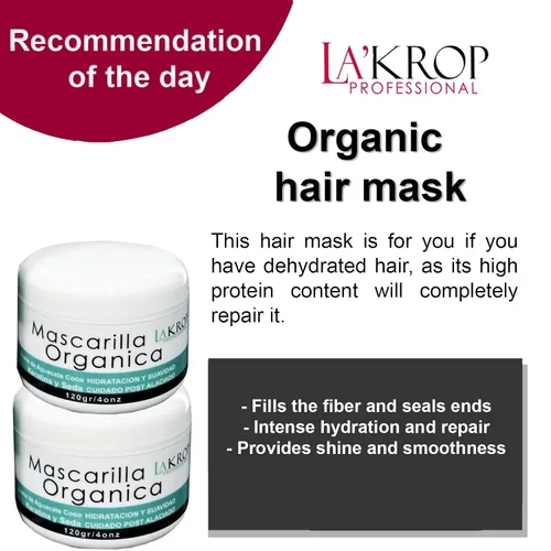 Vista 4 de LAKROP NANOPLASTIA ORGANICA 500ML QUERATINA TRATAMIENTO CABELLO - KERATINA PARA ALISAR EL PELO, PARA CABELLO SECO Y MALTRATADO - KERATINA ORGANICA