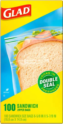 Vista 8 de Bolsas de almacenamiento de alimentos Glad, bolsa con cremallera, 100