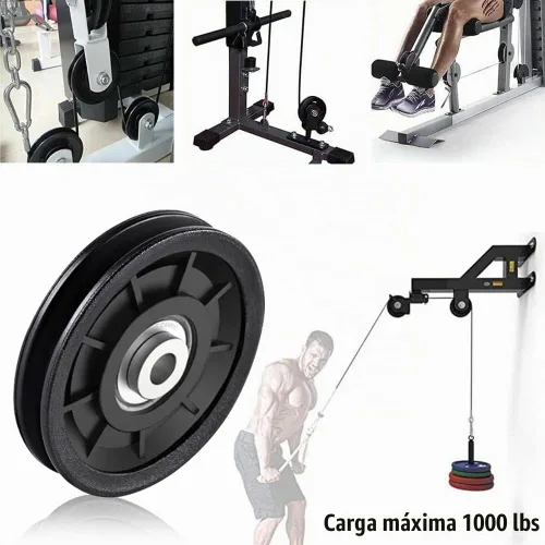 Vista 2 de Rueda de polea de nylon de la polea del reemplazo del gimnasio casero de 3,5" para la pieza del equipo del Resistente al desgaste, capacidad
