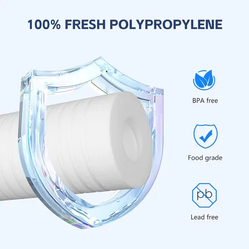 Vista 4 de BLUERISE Filtro de agua de 5 micrones de 10" x 2.5" de repuesto para sedimentos para toda la casa, cartucho de repuesto para filtro de agua