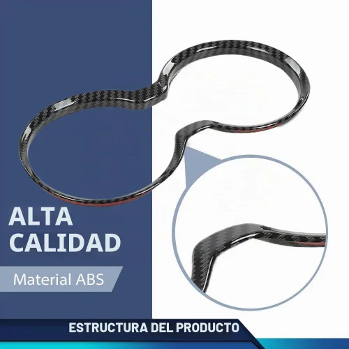 Vista 5 de PIT66 Cubierta para portavasos de cambio de engranajes, bisel de fibra de carbono negra, compatible con Jeep Grand Cherokee 2011-2021 Black Carbon
