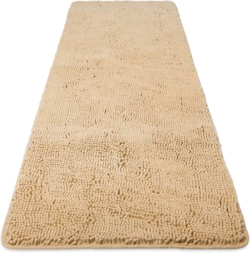 Vista 254 de Yeaban Alfombra de pasillo de baño de 24 x 72 pulgadas, antideslizante, alfombra de baño larga de felpilla gruesa, absorbente y lavable, alfombra