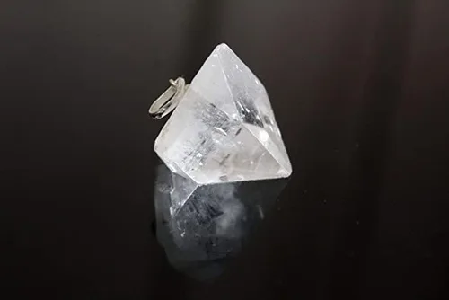Vista 4 de Jet Apofilita - Colgante de punto de piedra preciosa curativa Reiki Chakra Equilibrio India Santo Energizado Aproximadamente 1 pulgada, Gema