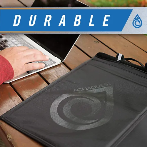 Vista 4 de Aqua Quest Storm - Funda protectora para laptop, 100% impermeable, ligera, duradera, acolchada, bolsa protectora para computadora, 11 pulgadas, Negro