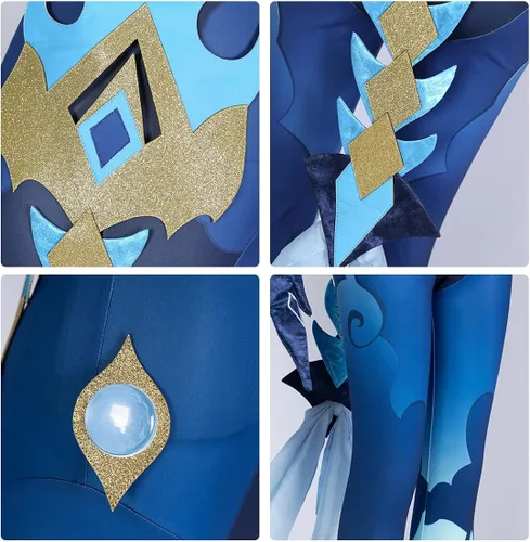 Vista 8 de JoySeed Genshin Impact - Disfraz de cosplay para Chizapus Bonano con gorro, conjunto completo de traje de Halloween y Navidad, uniforme de fiesta
