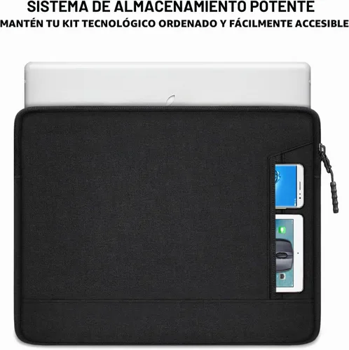 Vista 5 de Funda protectora para laptop de 14 pulgadas, a prueba de golpes, para Apple MacBook Pro, resistente al agua, con bolsillos, funda para computadora