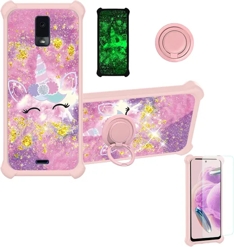 Vista 19 de jioeuinly JSF-DJS - Funda compatible con Nothing Phone 2a con protector de pantalla de vidrio templado, policarbonato duro + silicona suave, soporte