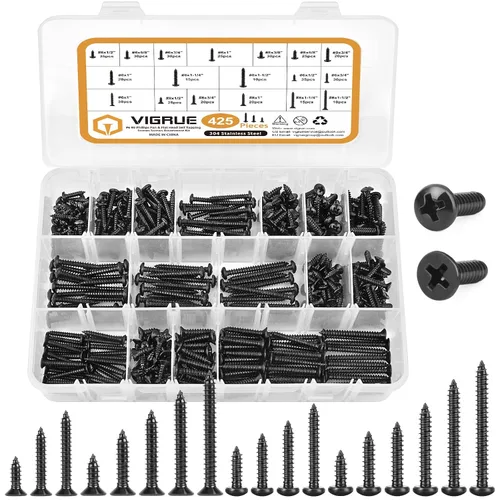 Vista 6 de VIGRUE Tornillos para cubierta, tornillos para madera - Tornillos Star Drive para cubiertas de madera para madera, tronco, paisajismo, resistentes a