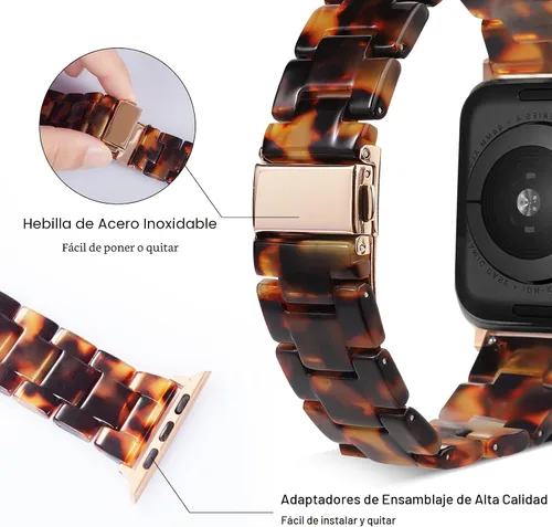 Vista 4 de HOPO Compatible With Apple Watch Band Thin Lightweight Resin Strap Bracelet Fashion Wristband Replacement For iWatch Bands Series Ultra 11 10 9 8 7