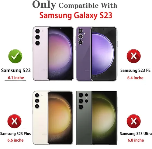 Vista 2 de HNHYGETE Funda para Samsung S23 con protector de pantalla HD: [grado militar de 20 pies probada en caídas] Funda protectora a prueba de golpes
