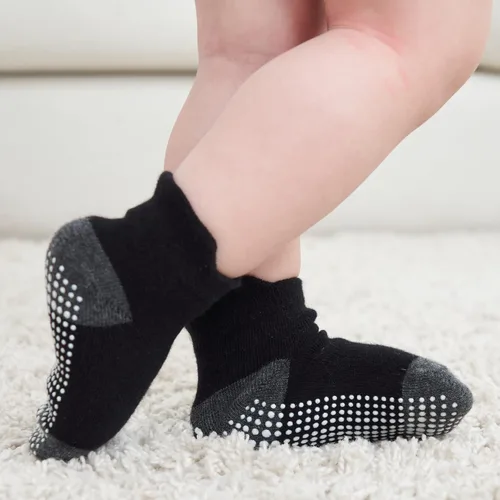 Vista 5 de Zaples - Calcetines altos hasta el tobillo para bebé con base antideslizante, unisex