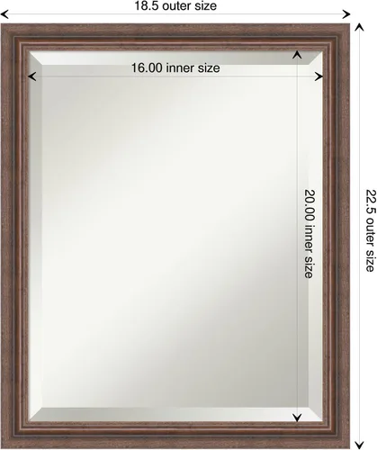 Vista 4 de Amanti Art Bathroom Mirror for Over Sink, Vanity Mirror, Wood Frame, Hangs Horizonally and Vertically, Bathroom Wall Decor, Beveled Edge