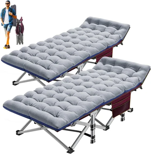 Vista 17 de ABORON - Catre de campamento XXL de 32 pulgadas para adultos, catre de dormir extra ancho de gran