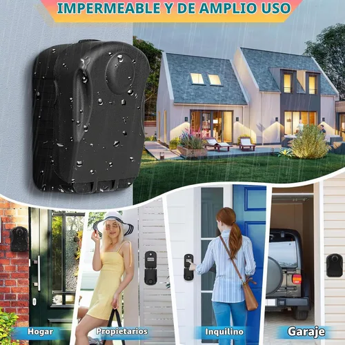Vista 6 de BKNOOU Keys Lock Box con código, caja de seguridad de gran capacidad para montaje en pared 4-digit Resettable Combination, with Spare Key