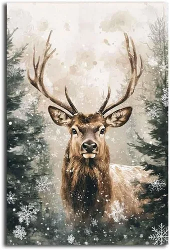 Vista 16 de MNFGMH Arte de pared de muñeco de nieve de Navidad, impresión en lienzo de vacaciones de invierno, imagen pintura de Navidad, regalo festivo