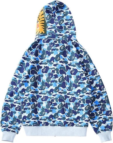 Vista 3 de Imilan Shark Jaw - Sudadera con capucha y boca de tiburón con cremallera completa para adultos