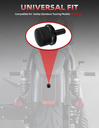 Vista 7 de Amazicha Perno de asiento de aluminio negro con tornillo, compatible con Harley Davidson Sportster Softail Touring Dyna 1996-2026