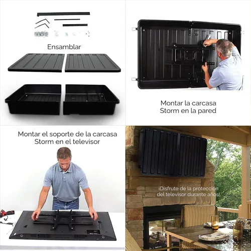 Vista 7 de Storm Shell Cubierta dura para TV al aire libre, protección resistente a la intemperie para televisión, se monta directamente en la pared, soporte