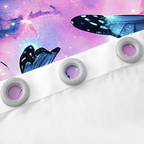 Vista 5 de Feelyou Cortinas de ventana con diseño de panda lindo para dormitorio, sala de estar, diseño de oso panda de dibujos animados, cortinas de mariposa