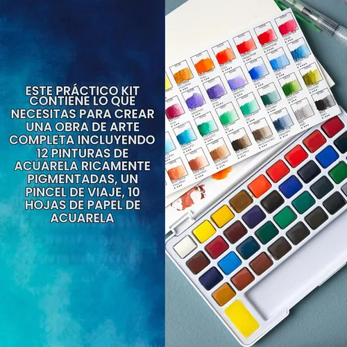 Vista 4 de Woomer Juego de pintura de acuarela de 36 colores para principiantes