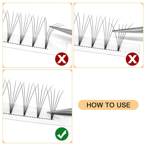 Vista 33 de QUEWEL Extensiones de Pestañas Prehechas en Ventilador, Extensiones de Pestañas Prehechas 3D de 0.07mm de Grosor, Rizado C, 8mm de Volumen