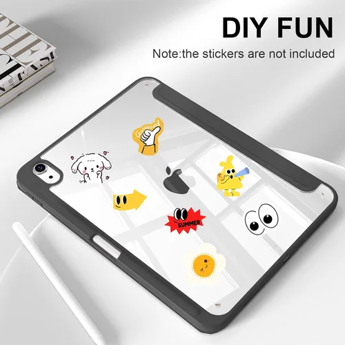 Vista 9 de Funda para iPad (A16) de 11ª generación de 11 pulgadas 2025, funda para iPad de 10.9 pulgadas 2022 con soporte para lápices, funda a prueba de Negro