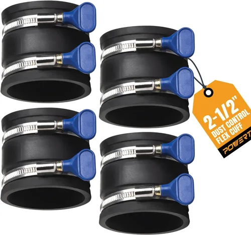 Vista 12 de POWERTEC 70337-P2 - Manguito flexible de control de polvo de 2-1/2 pulgadas con abrazaderas de manguera de llave ajustable, conector de manguera