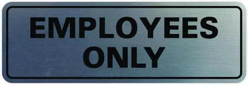 Vista 32 de Letrero estándar de solo empleados - Negro - Pequeño (1 paquete)