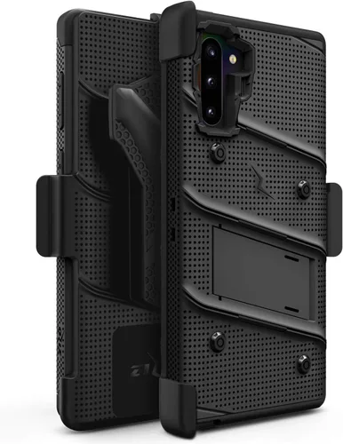 Vista 7 de Zizo Bolt Cover - Funda para Samsung Galaxy Note 10, función atril y funda (Negro)