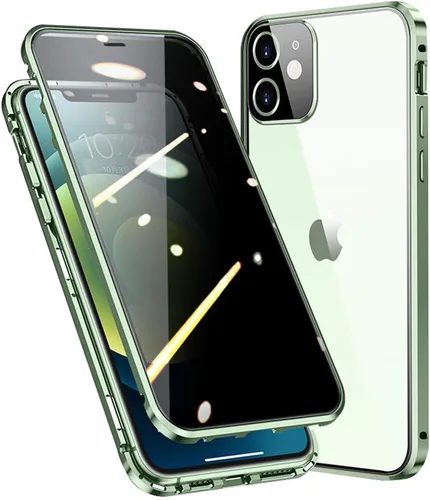Vista 6 de Funda antiespía para iPhone 11 Pro con cerradura de vidrio magnético, protector de lente de cámara integrado, protector de vidrio de privacidad