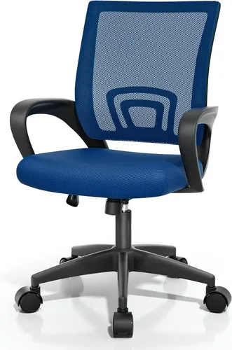 Vista 28 de Magshion Silla ergonómica de escritorio de oficina, silla de computadora de malla con respaldo medio, silla giratoria con respaldo transpirable