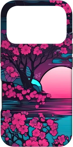 Vista 30 de Synthwave Cherry Blossoms Case for iPhone 17