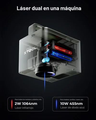 Vista 4 de xTool F1 Grabador Láser Dual 2 en 1, Máquina de Grabado Láser Portátil de Velocidad Relámpago, Grabador Láser HD para Joyería, Metal, Madera, Cuero