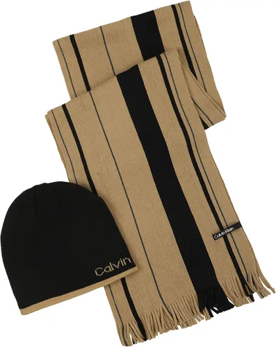Vista 2 de Calvin Klein Conjunto de gorro reversible y bufanda Raschel para hombre